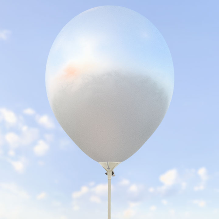 Vita metalliska ballonger 28 cm - 100-pack