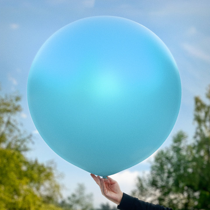 Blå metallisk ballong 90 cm