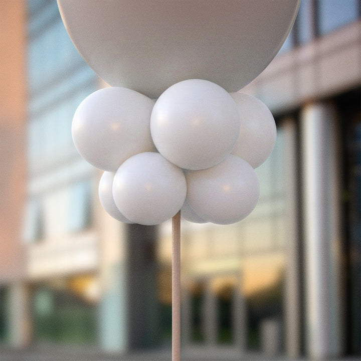 Vita ballongknippen 28 cm - 10-pack