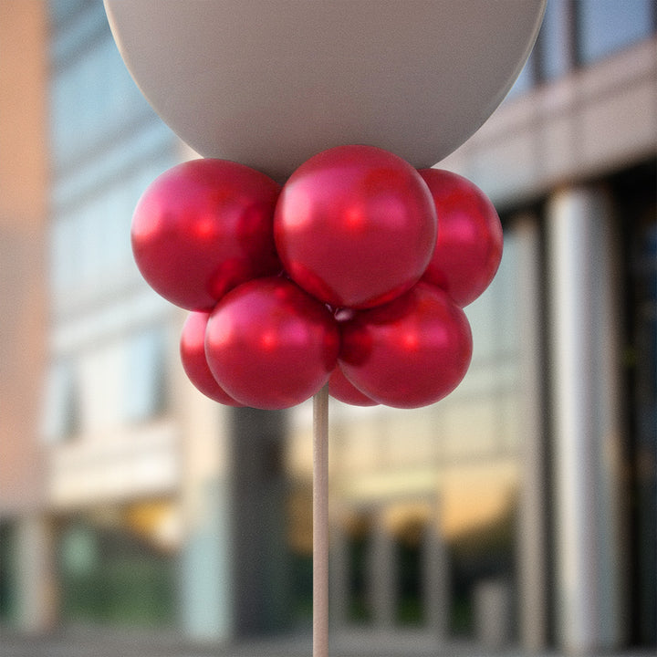 Röda metalliska ballongknippen 28 cm - 10-pack
