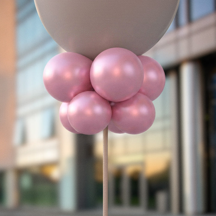 Ljusrosa metalliska ballongknippen 28 cm - 10-pack