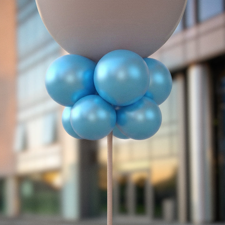 Blå metalliska ballongknippen 28 cm - 10-pack