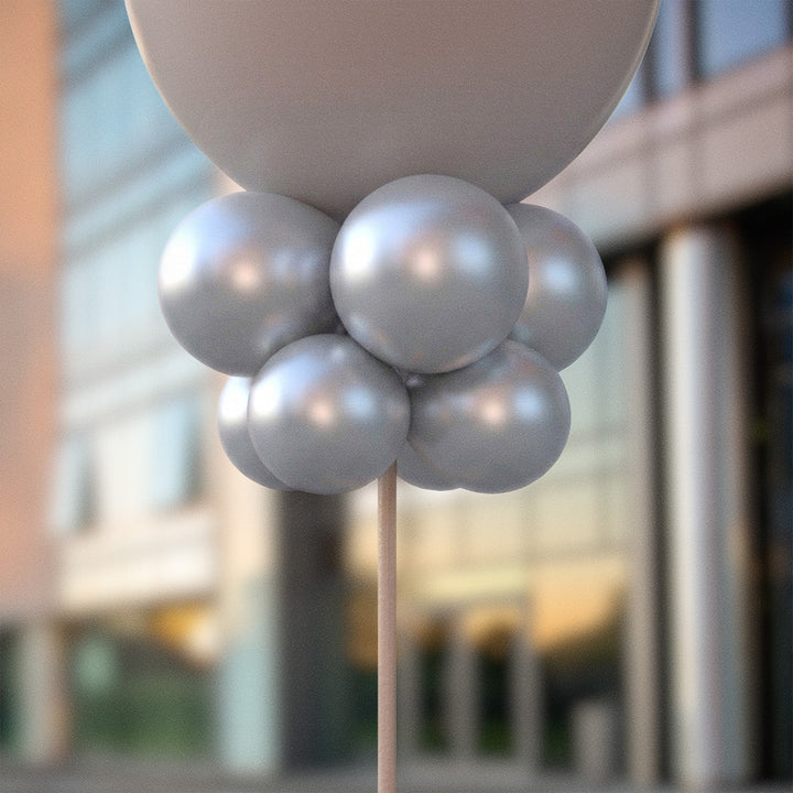 Silver ballongknippen 28 cm - 10-pack